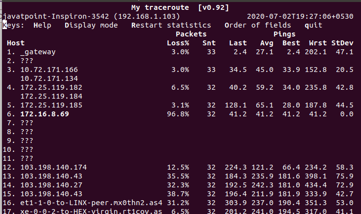 Linux mtr Command