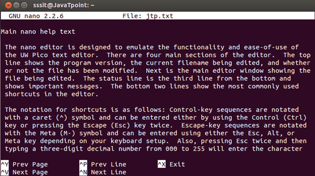 Linux Nano Editor2