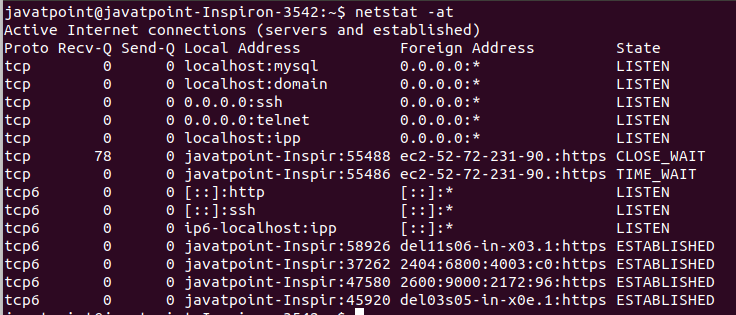 Linux netstat