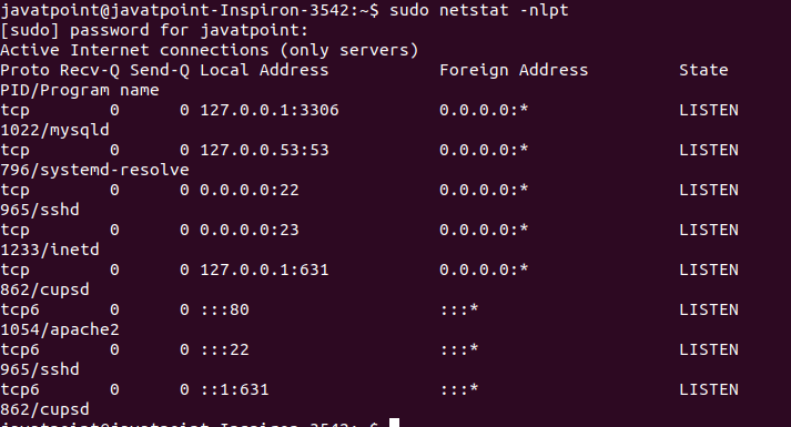 Linux netstat