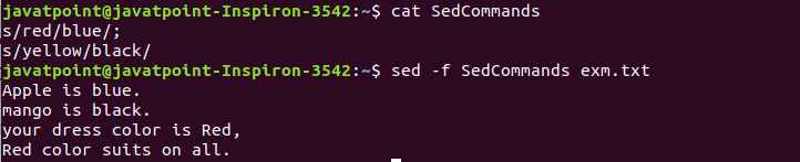 Linux Sed Filter