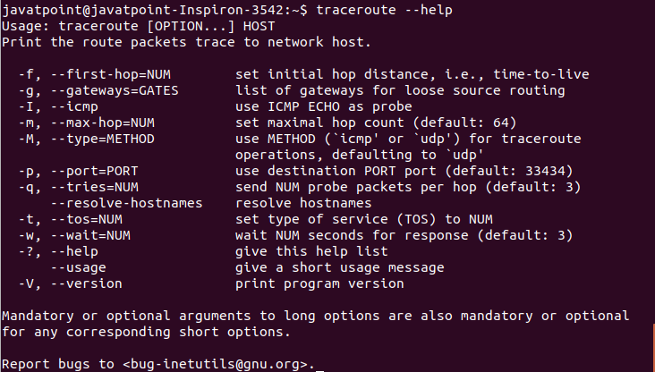 Linux traceroute