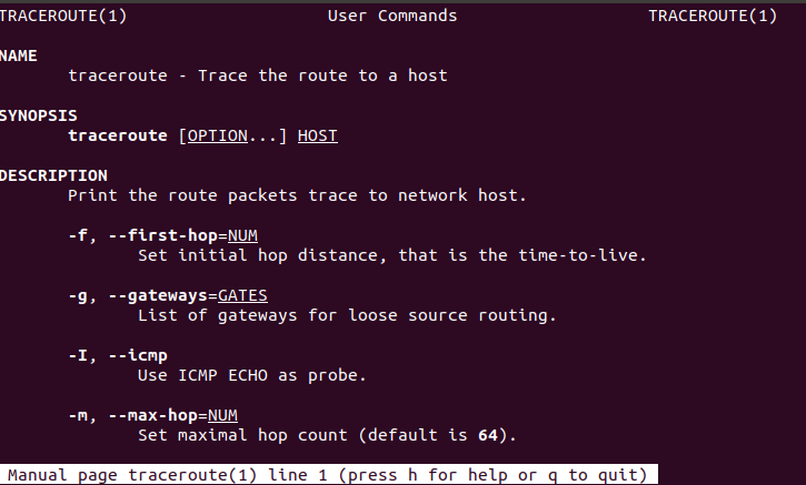 Linux traceroute