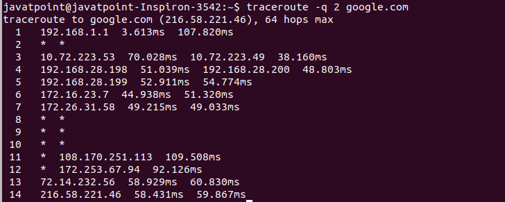 Linux traceroute