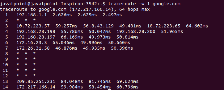 Linux traceroute