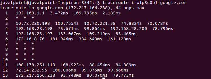 Linux traceroute