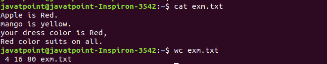 Linux wc Filters