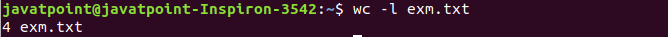Linux wc Filters