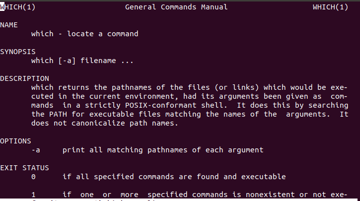 Linux which command