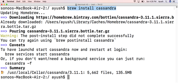 Install cassandra