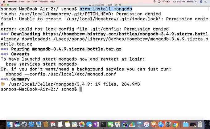 Macos MongoDB 1