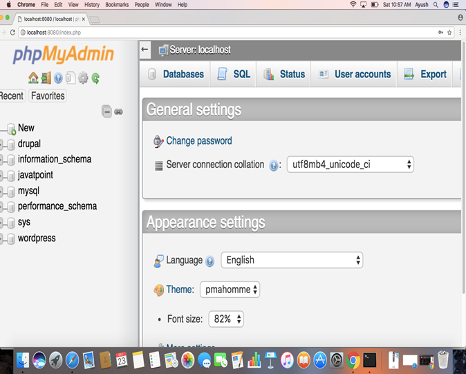 Macos PhpMyAdmin 2