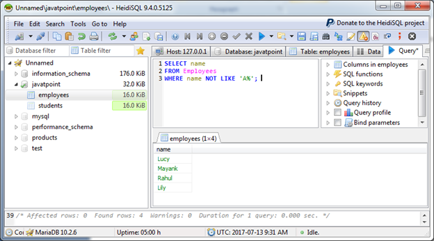 Mariadb like子句5