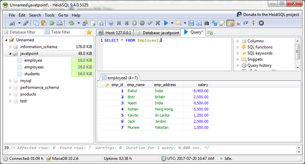 MariaDB Avg function 1