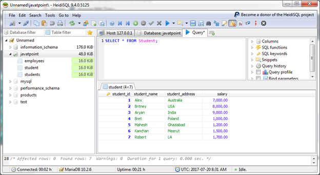 MariaDB Max函数1