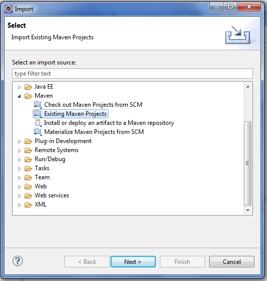 maven webapp eclipse import