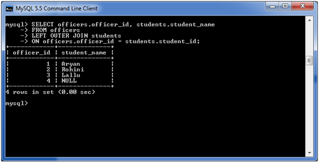 第4条中的MySQL