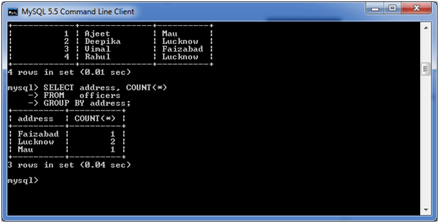 MySQL group by子句2