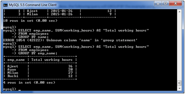 MySQL group by子句4