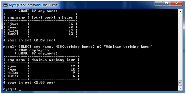 MySQL group by子句5