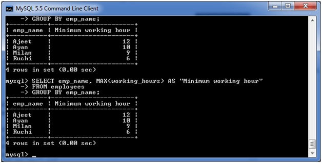 MySQL group by子句6