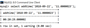 MySQL ADDTIME()Function