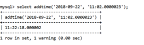 MySQL ADDTIME()Function