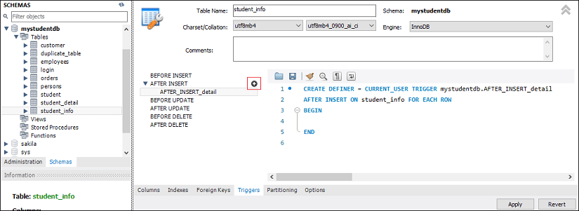 MySQL AFTER INSERT触发器