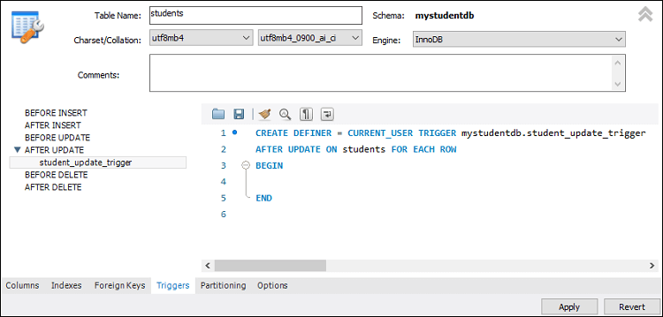 MySQL更新后触发