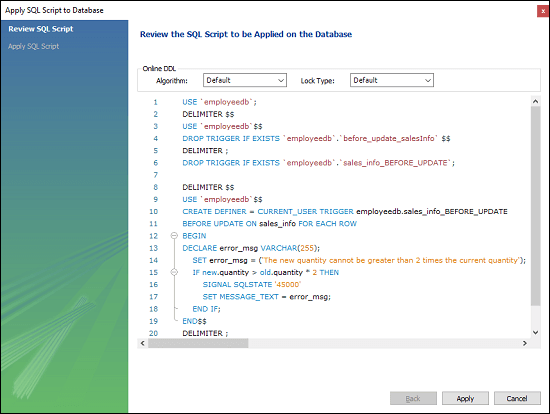 MySQL BEFORE UPDATE Trigger