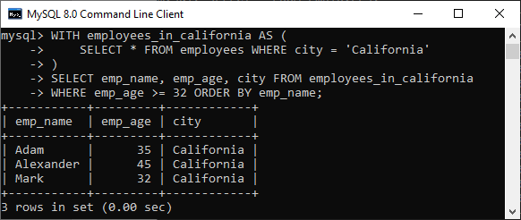 MySQL Common表表达式(CTE)