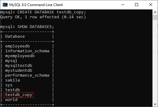 MySQL COPY数据库