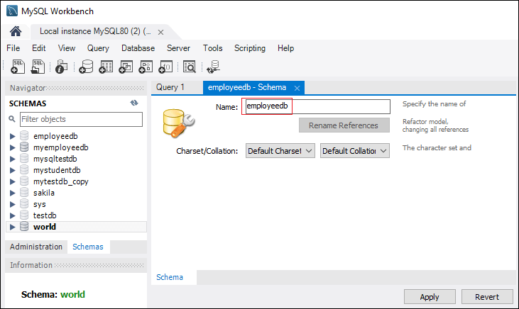 MySQL Create Database