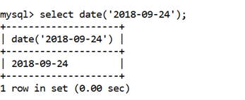 MySQL DATE()函数