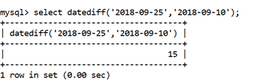 MySQL DATEDIFF()函数