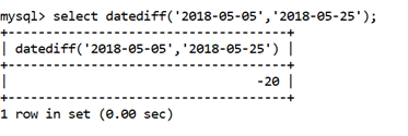 MySQL DATEDIFF()函数