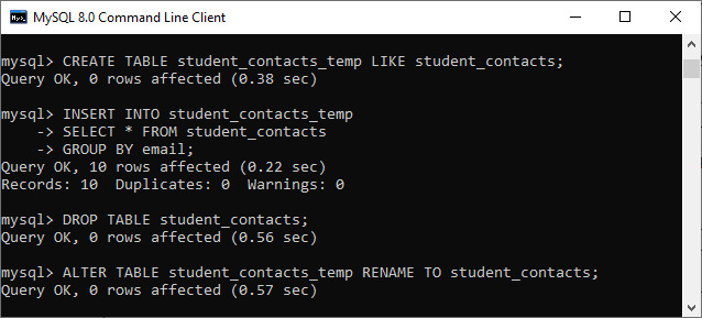 MySQL删除重复记录