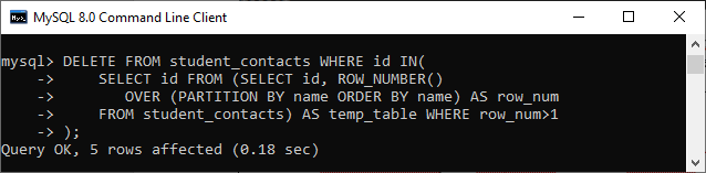 MySQL删除重复记录