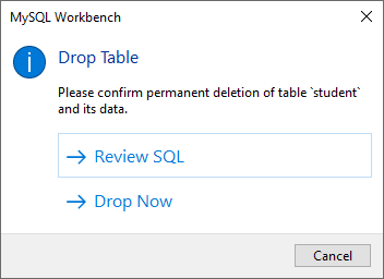 MySQL DROP Table