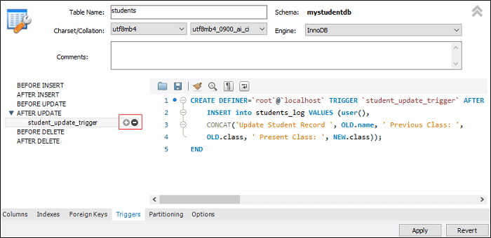 MySQL DROP Trigger