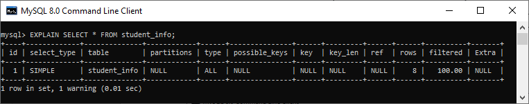 MySQL EXPLAIN