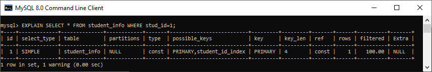 MySQL EXPLAIN