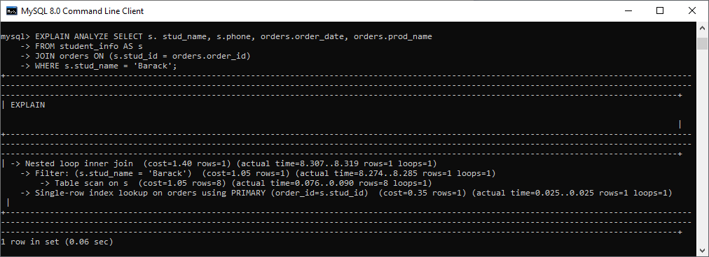 MySQL EXPLAIN