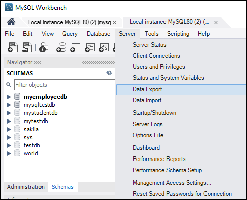 MySQL导出和导入数据库