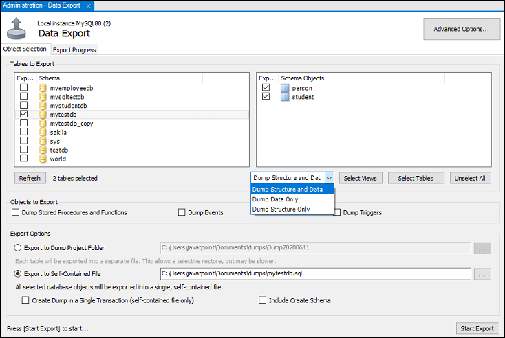 MySQL导出和导入数据库