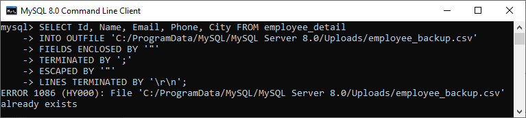 将MySQL导出表转换为CSV