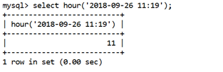 MySQL Hour()函数