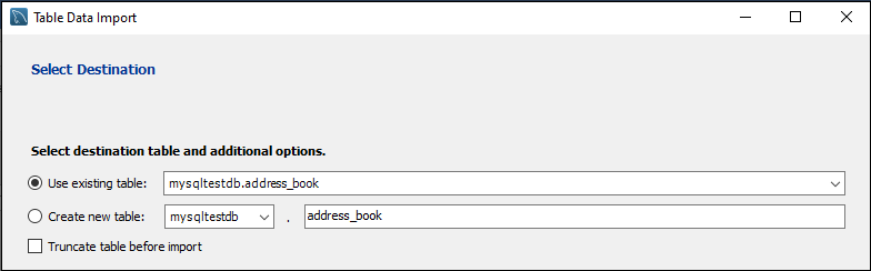 在数据库/表中导入MySQL导入CSV文件