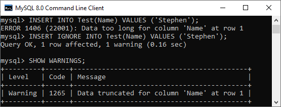 MySQL INSERT IGNORE