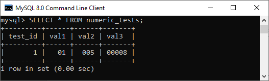 MySQL INT